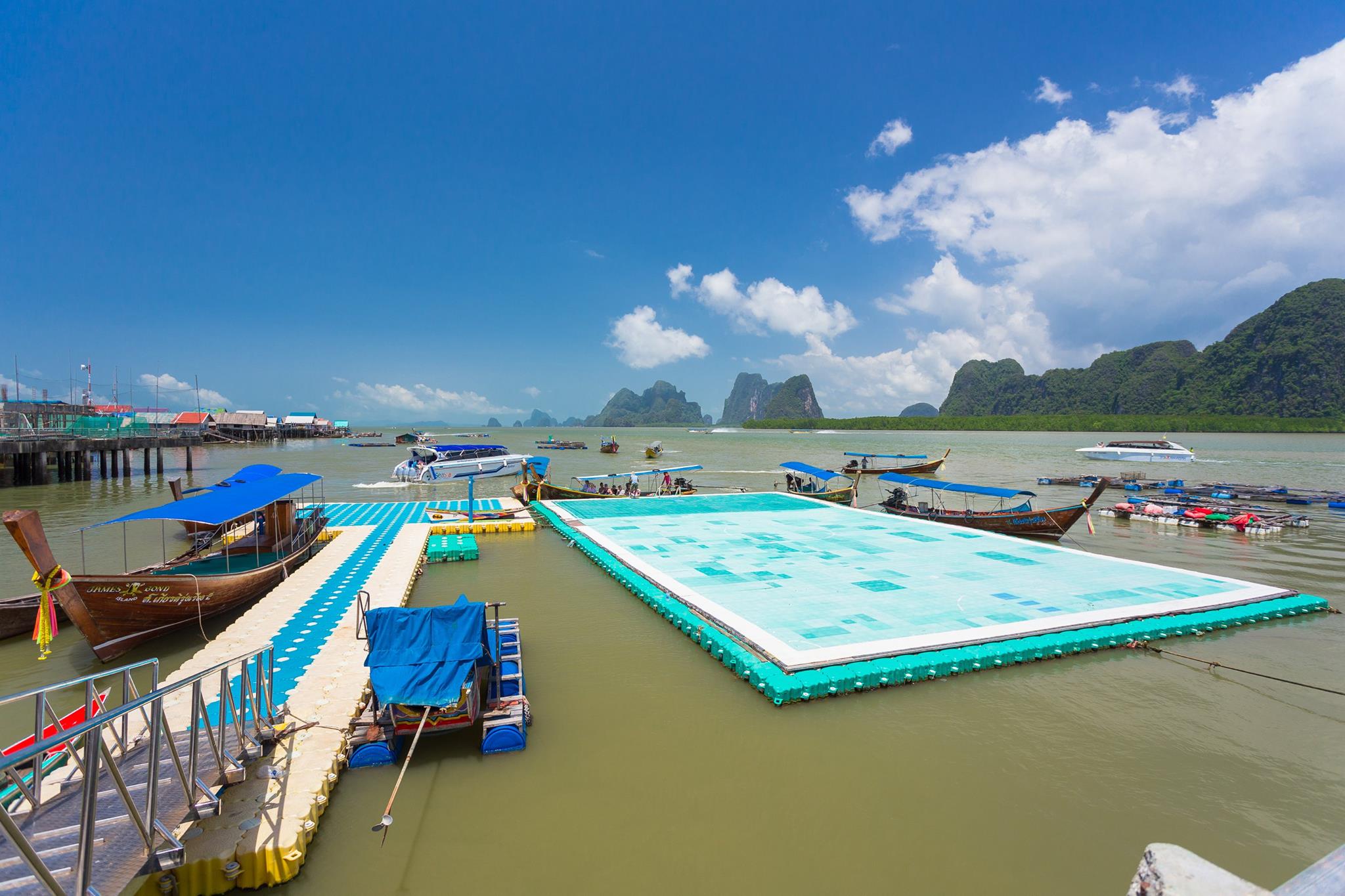 Floating football pitch at Panyi island